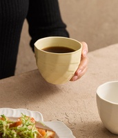 Mug à moka en céramique moderne de 210 ml - Passe au micro-ondes et au lave-vaisselle - Pour boissons chaudes - Utilisation au bureau et à la maison - Tasse à lait en porcelaine pour le petit-déjeuner
