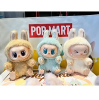 Boneka Vinyl Plush PoopMart LABUBU Duduk Pesta Macaron Generasi ke-2 Asli Lucu Blind Box