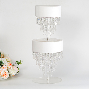 LANJO Elegant Acrylic <b>Crystal</b> Cake <b>Stand</b> Chandelier Style Wedding Decor Display Pedestal with Detachable Design - Product Image 5