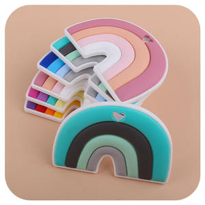 Jouets d'apprentissage et <span class=keywords><strong>de</strong></span> dentition pour bébés, bâtonnets <span class=keywords><strong>de</strong></span> dentition en silicone arc-en-ciel <span class=keywords><strong>de</strong></span> dessin animé pour nourrissons et tout-petits - Product Image 2