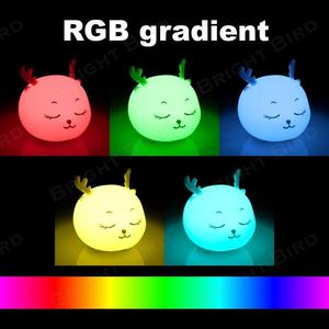RGB Silicone Deer Night <strong>Light</strong> USB Rechargeable Touch Control <strong>Nursery</strong> Lamp for Kids Bedside Christmas Gifts Cute Led Night <strong>Lights</strong> - Product Image 6