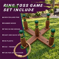 Jeu de lancer d'anneaux YumuQ en bois de pin pour la plage et le camping, jeu d'intérieur et d'extérieur pour la pelouse et le jardin, pour enfants, adultes et familles