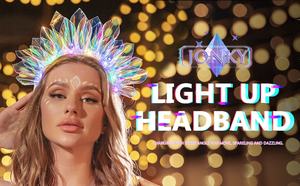 تاج مضيء ، عصابة رأس ليد لعيد الميلاد ، توهج للحفلات للنساء ، إكسسوارات شعر ليد وامض ، زينة حفلات وعيد الميلاد - Product Image 2