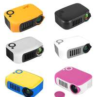 Mini projecteur de cinéma maison A2000 avec lampe LED, lecteur multimédia prenant en charge la résolution 480P, batterie externe, USB, carte SD, vidéo Proyector