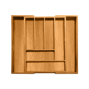 Organisateur de <span class=keywords><strong>tiroir</strong></span> moderne en bambou naturel pour couverts, ustensiles de cuisine et couteaux, avec plateau poli - Product Image 1