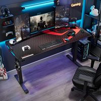 Bureau de jeu debout ergonomique réglable en hauteur avec éclairage LED RVB Table de jeu pour ordinateur Mesa Gamer
