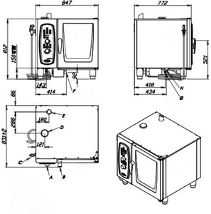 Comercial 6 10 20 Bandeja Equipo de cocina Horno combinado eléctrico Horno de vapor para restaurante de hotel - Product Image 5