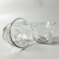 Groothandel 75ml Japanse stijl kristalglas theekopje met textuur, hoog borosilicaatglas, klein proefbekertje voor kantoor en thuisgebruik