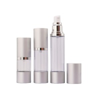 Emballage cosmétique pour crème pour les mains en plastique, flacon pompe sans air, noir mat givré, pour sérum, 10 ml-120 ml