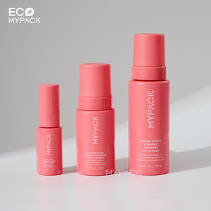 Ecomypack màu hồng nhựa rỗng Pet Vòng mỹ phẩm sinh thái thân thiện cho tạo Bọt Rửa Mặt bơm chai 50ml 150ml 250ml - Product Image 4