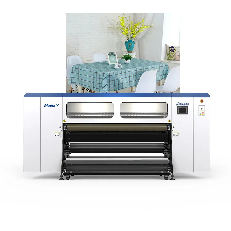 Impresora de sublimación industrial marca Atexco modelo X Plus 4 8 16 cabezales 4 u 8 color impresión de alta calidad Muestra gratis