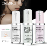 3 Colors TLM 40ML Fond de teint liquide à changement de couleur Base de maquillage Cosmétique Primer Teint Cream Concealer Makeup Coverage