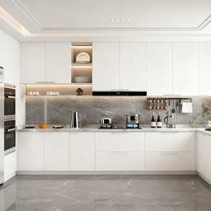 Mobile da Cucina di Lusso Sophia in Legno, Corpo in Truciolato, Ante Senza Vernice, Pannello in Fibra ad Alta Densità, Mobile Moderno in Legno Verniciato - Product Image 1