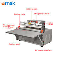Scellant d'emballage sous vide en acier inoxydable ZK-500 pour saucisse poulet mouton Machine de pompage externe d'échappement d'air de bureau