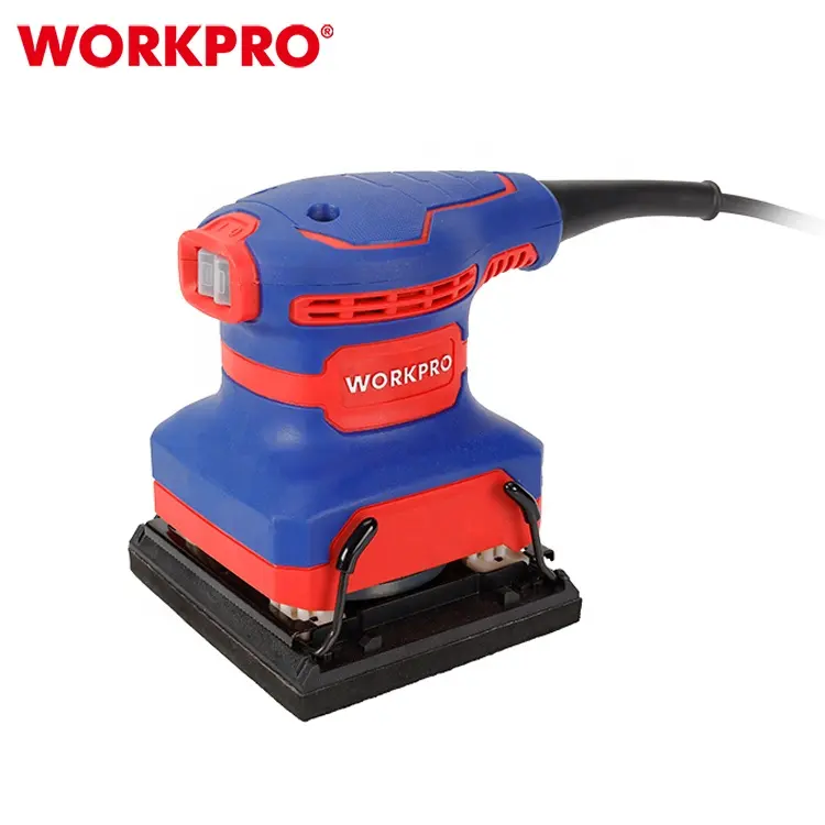 WORKPRO Gerinda tangan berkabel profesional, alat ampelas elektrik multifungsi 110*100MM (lembar 1/4)