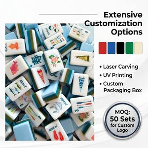 HIMORE Tuiles <span class=keywords><strong>de</strong></span> Mahjong <span class=keywords><strong>en</strong></span> Acrylique <span class=keywords><strong>de</strong></span> Luxe Écologiques et Portables, Conception Pliable pour <span class=keywords><strong>4</strong></span> Joueurs, Idéales pour les Clubs <span class=keywords><strong>de</strong></span> Mahjong et les Centres <span class=keywords><strong>de</strong></span> Bien-être - Product Image 4