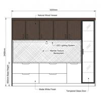 Buffet blanc sur mesure avec cave à vin, rangement gain de place pour salon et salle à manger, directement de l'usine