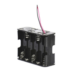 10X1.5V Zwart Plastic Aa UM-3 Batterijhouder Doos Opslag Met Zwart Rood Lood Draad Of 9V Batterij Snap Connector - Product Image 3