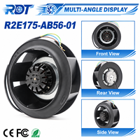 Ventilateur centrifuge AC 230V 50Hz 53W 2300RPM 175mm 0.33A IP20 R2S175-AB56-01 à roulement à billes pour unité de traitement d'air HVAC et ventilation d'extraction