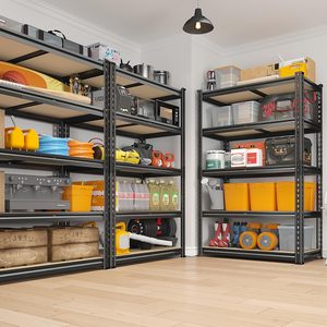 Étagère de rangement utilitaire réglable de taille moyenne en métal <span class=keywords><strong>noir</strong></span> 35,5 po x 11,9 po x 72 po pour le rangement - Product Image 2