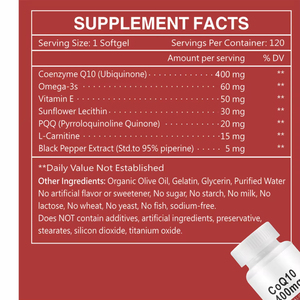 ויטה הול מחיר סיטונאי 400 מ\\\"ג קואנזים <span class=keywords><strong>Q10</strong></span> כמוסות תוסף תזונה למבוגרים, דרגת מזון, לבריאות הלב והמוח - Product Image 2
