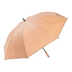 공장 도매 코르크 고밀도 명주 골프 우산 사용자 정의 로고 인쇄 프로 모션 우산