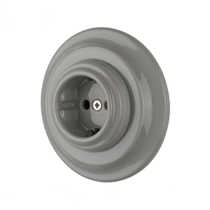 Enchufe de pared de <span class=keywords><strong>porcelana</strong></span> europeo alemán eléctrico <span class=keywords><strong>Vintage</strong></span> de cerámica empotrada - Product Image 3