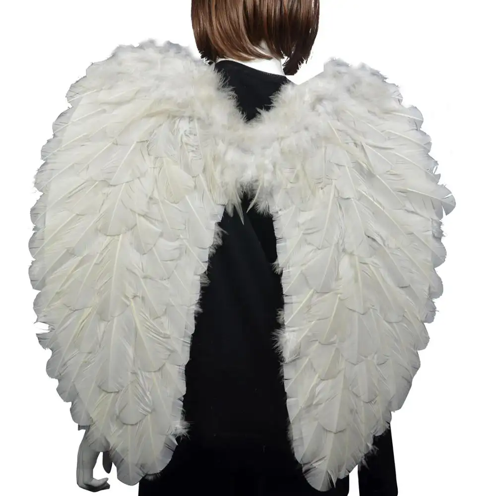 Eco-friendly Wholesale Hot-Selling White Feathers Angel Wings &Large Costume Angel Feather Wing for party decoration