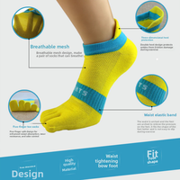 WRELS Chaussettes à cinq doigts en coton respirant pour l'été, légères et confortables, chaussettes à cinq doigts élastiques pour la cheville, chaussettes de Pilates