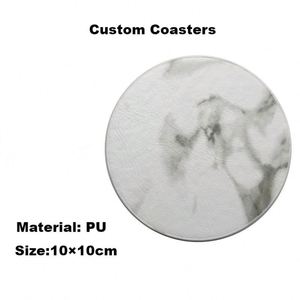 Cadeaux promotionnels, sous-verres personnalisés en cuir PU avec logo et support et boîte cadeau pour les événements hôteliers, tasses à café - Product Image 3