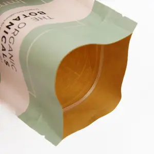 Recyclable Customized Print 100g Tea Bag Stand Up Pouch Zip Lock Kraft Paper Healthy Tea Packaging Bag