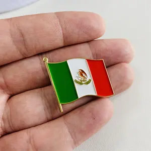 Wholesale Custom National Hard Soft Enamel Flags Badge Mexican Palestine American Brooch Lapel Enamel Country Flag Pin