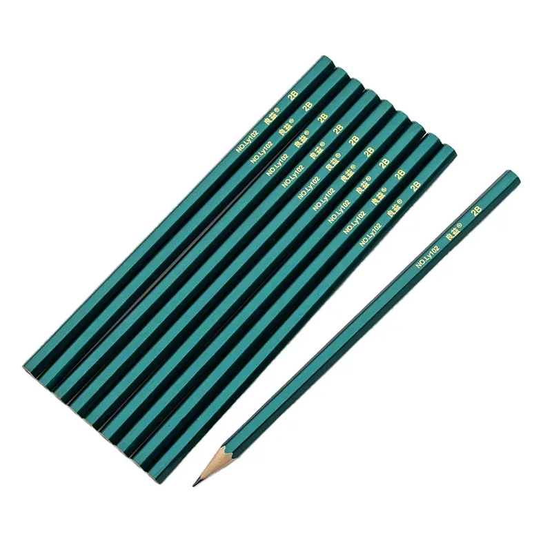 wooden pencil 2B pencil with eraser children's drawing school writing stationery Pencil customization