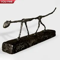 Abstrait Décoratif En Métal Bronze Sculpture de Chat Giacometti