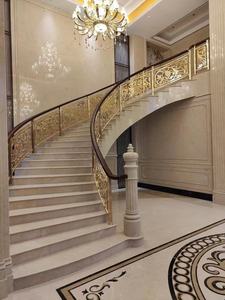 Tuiles d'escalier en spirale <span class=keywords><strong>de</strong></span> marbre <span class=keywords><strong>de</strong></span> veine verte pour l'immobilier haut <span class=keywords><strong>de</strong></span> gamme - Product Image 3