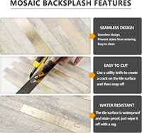Carreaux muraux modernes en métal autocollants pour cuisine, chambre et salon - Protection murale adhésive avec design mixte en PVC doré
