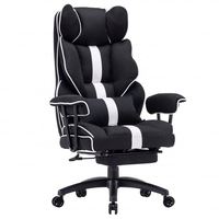 Fauteuil de bureau inclinable JOHOOFURNITURE en tissu avec repose-pieds, mousse haute densité, noir, blanc, marron, Sillas De Oficina