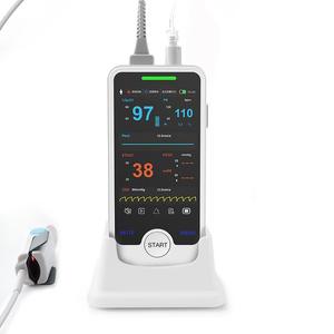 पशु चिकित्सा बहु-पैरामीटर मॉनिटर 4-इंच एचडी टच स्क्रीन स्पू2 pr etco2 pr etco2 महत्वपूर्ण संकेत 500 डेटा भंडारण के साथ पालतू क्लिनिक के लिए निगरानी - Product Image 3