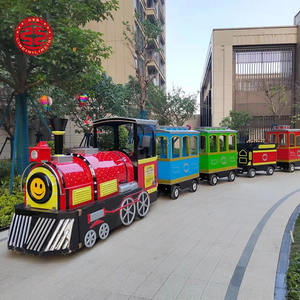 Nuevo Estilo <span class=keywords><strong>de</strong></span> Tren sin Rieles para Niños, Paseo en Tren para Parque <span class=keywords><strong>de</strong></span> Atracciones, Tren sin Rieles Turístico Usado en Venta - Product Image 5