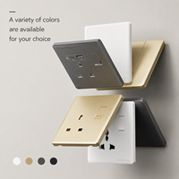 Interruptor Eléctrico de Pared Blanco Ultrafino de 1/2/3/4 Vías, 18W, Inteligente, con Puertos USB Tipo C de Carga Rápida, Enchufe de Pared de 13A para Reino Unido