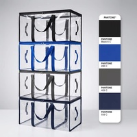 Panier de rangement transparent en PVC transparent, résistant, imperméable, compressé sous vide, écologique, recyclable, avec logo personnalisé, pour la vente en gros