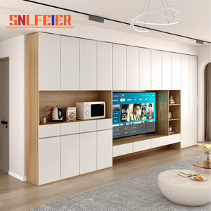 Meuble <span class=keywords><strong>TV</strong></span> moderne en bois, centre <span class=keywords><strong>de</strong></span> divertissement pour salon, console multimédia avec rangement personnalisé, RTA, emballage plat, US Home - Product Image 1
