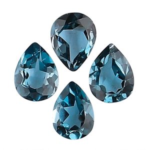 Yashee - Topacio azul de Londres natural, corte de pera, 4 x 3 mm, piedra preciosa suelta para la fabricación de joyas - Product Image 1
