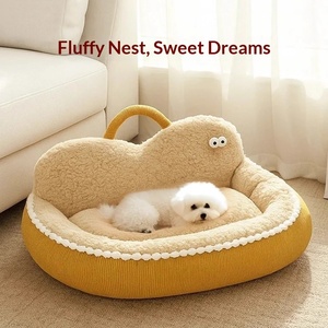 Cama para Perros y Gatos, Cálida para Invierno, con Núcleo Interior Extraíble y Lavable, Material de Tela, Forma de Nube, para Mascotas - Product Image 3