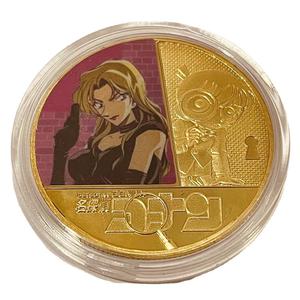 Pièces de monnaie commémoratives Detective Conan Ten-Design, pièce de monnaie anime Touya Akai, pièce de monnaie Gin en métal moulé sous pression, objet de collection emballé individuellement - Product Image 3