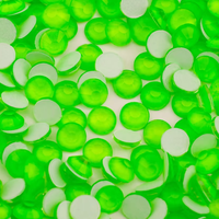 OYE-STONES Strass en verre vert néon SS6-SS30 non thermocollants, pierres à dos plat en cristal pour accessoires de nail art et loisirs créatifs