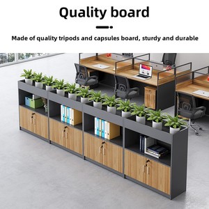 Thép hiện đại & MDF văn phòng tập tin tủ đơn giản bằng gỗ hoa máng bàn lưu trữ phân vùng cho phòng khách quản lý thông tin - Product Image 5