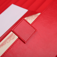Porta Certificados de Cuero PU Rojo de Lujo con Logotipo Personalizado, Cubierta A4 con Impresión Personalizada para Regalo Corporativo y Premio de Graduación