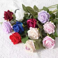 Rose artificielle en flanelle, cascade de roses simulées, bouquet de mariage pour la Saint-Valentin, arrangement de décoration intérieure, fleurs artificielles