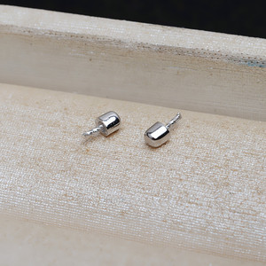 Accessoires de bricolage faits à la main, argent S925, perle baroque, forme de pied d'éléphant, plateau vide, 12 mm, capuchons de perles ovales pour la fabrication, 1 paire, 4903 - Product Image 3